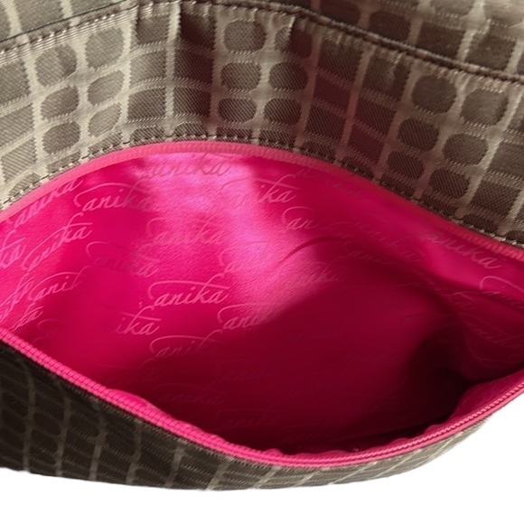 Anika Crossbody Messenger Bag in Walnut Brown with Hot Pink Quilted Lining - Picture 14 of 16